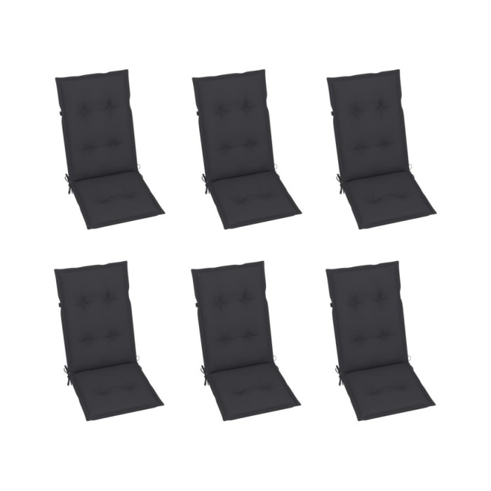 Chaises de jardin 6 pcs avec coussins anthracite Bois de teck