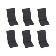 Chaises de jardin 6 pcs avec coussins anthracite Bois de teck