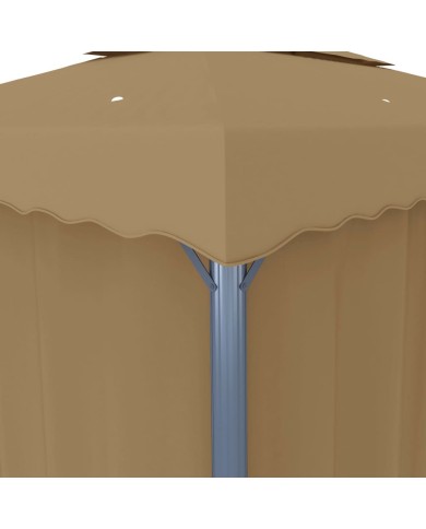 Tonnelle avec rideau 4x3 m Taupe Aluminium