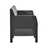 Salon de jardin 4 pcs avec coussins PP Rotin Anthracite