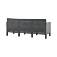 Salon de jardin 4 pcs avec coussins PP Rotin Anthracite