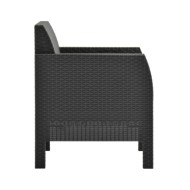 Salon de jardin 4 pcs avec coussins PP Rotin Anthracite