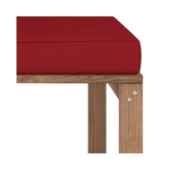 Canapé d'angle palette de jardin avec coussins rouge bordeaux