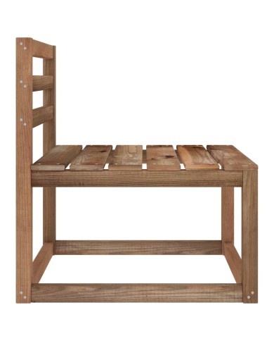 Canapé palette de jardin 3 places et coussins vert vif Pinède