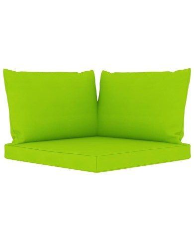 Canapé palette de jardin 3 places et coussins vert vif Pinède