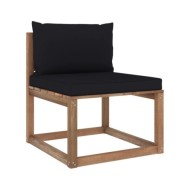 Salon palette de jardin 3pcs avec coussins Bois de pin imprégné