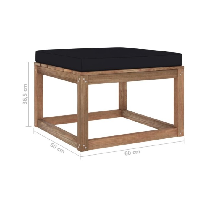Salon palette de jardin 3pcs avec coussins Bois de pin imprégné