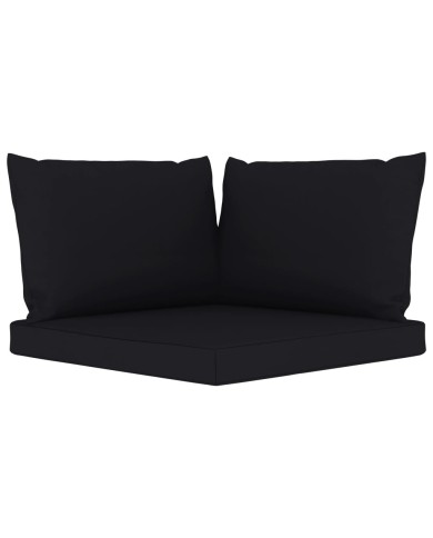 Salon de jardin 5 pcs avec coussins noir
