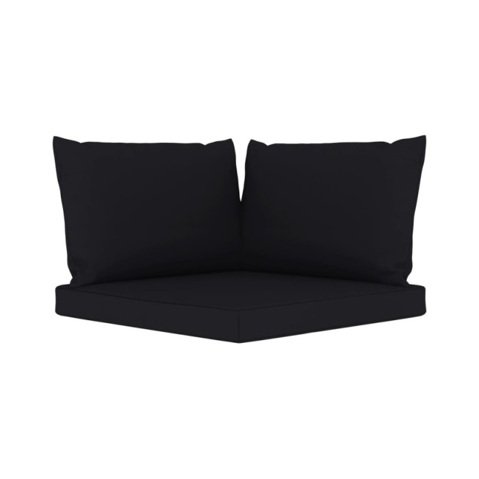 Salon de jardin 5 pcs avec coussins noir