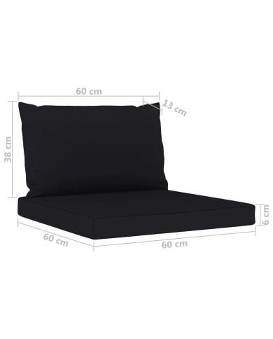Salon de jardin 5 pcs avec coussins noir