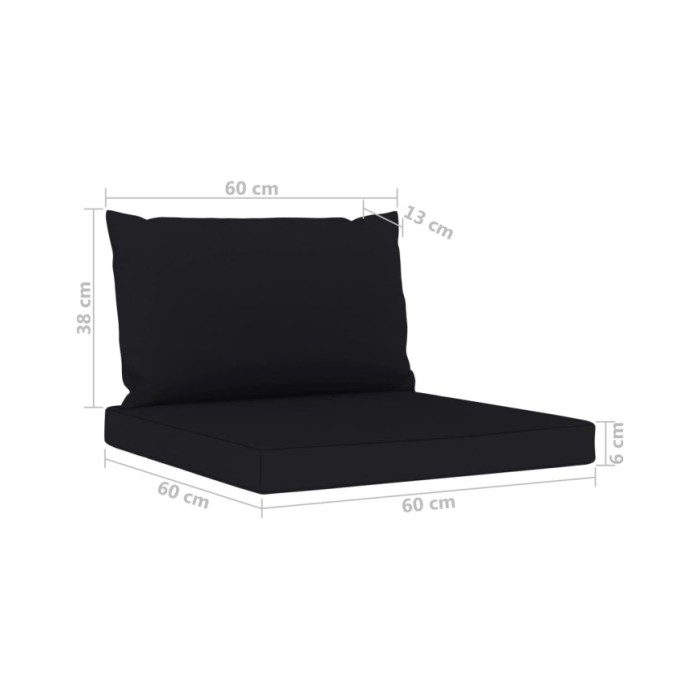 Salon de jardin 5 pcs avec coussins noir