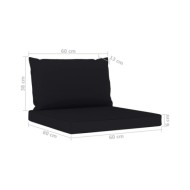 Salon de jardin 5 pcs avec coussins noir