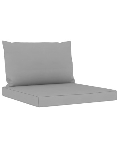 Salon de jardin 6 pcs avec coussins gris