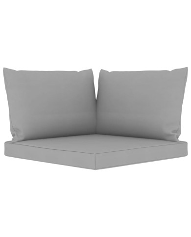 Salon de jardin 6 pcs avec coussins gris