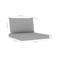 Salon de jardin 6 pcs avec coussins gris