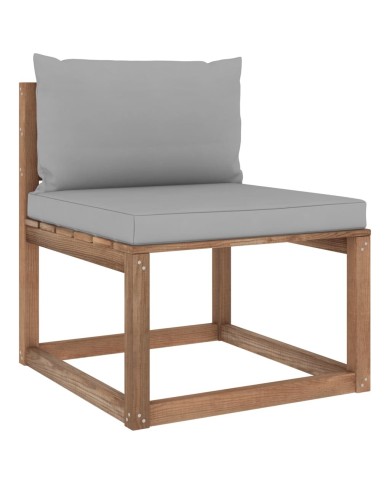 Salon palette de jardin 7 pcs et coussins Bois de pin imprégné