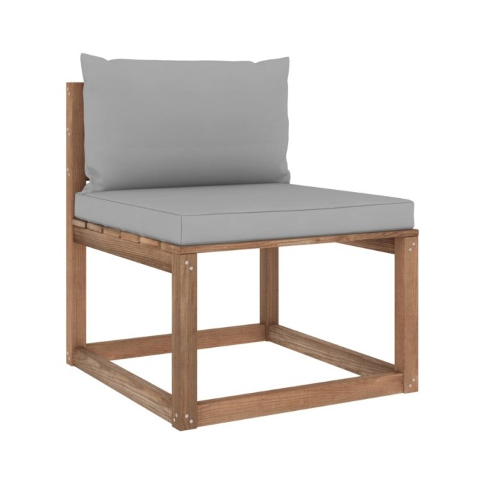 Salon palette de jardin 7 pcs et coussins Bois de pin imprégné