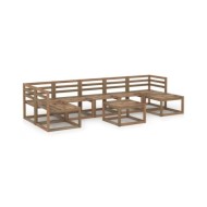 Salon de jardin 8 pcs Marron Bois de pin imprégné
