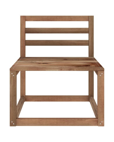 Salon de jardin 8 pcs Marron Bois de pin imprégné