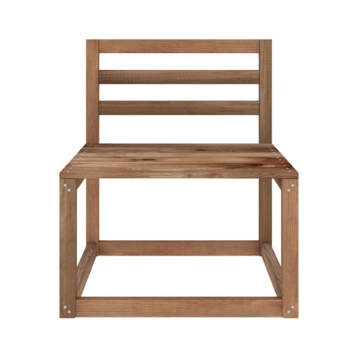 Salon de jardin 8 pcs Marron Bois de pin imprégné