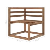 Salon de jardin 8 pcs Marron Bois de pin imprégné
