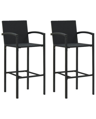 Ensemble de bar de jardin 3 pcs Noir
