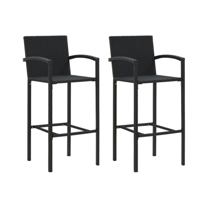 Ensemble de bar de jardin 3 pcs Noir
