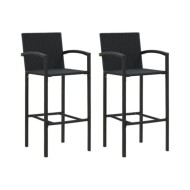 Ensemble de bar de jardin 3 pcs Noir