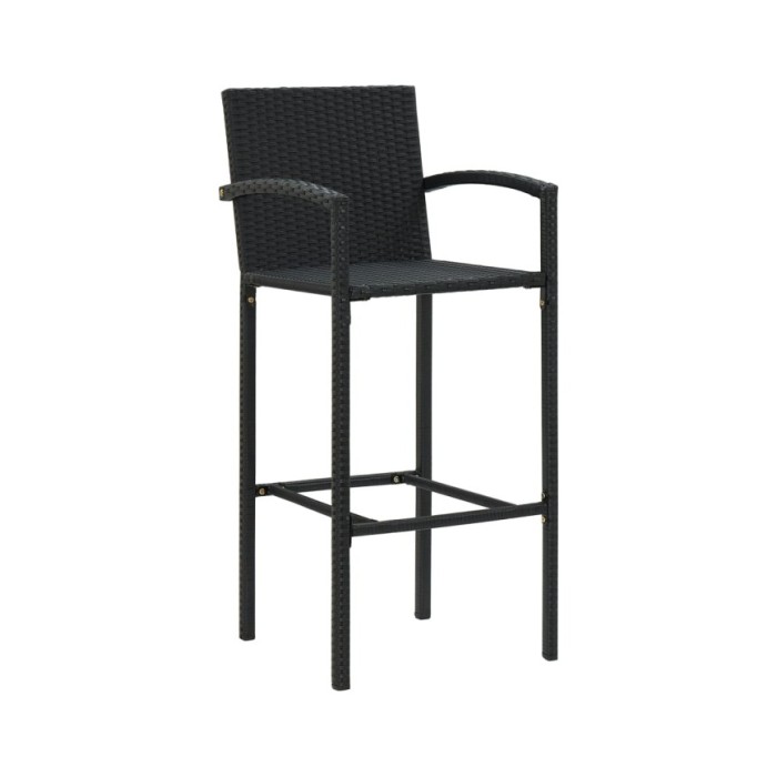 Ensemble de bar de jardin 3 pcs Noir