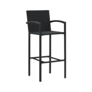 Ensemble de bar de jardin 3 pcs Noir