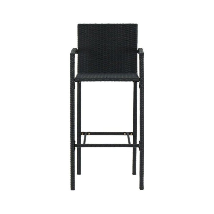 Ensemble de bar de jardin 3 pcs Noir