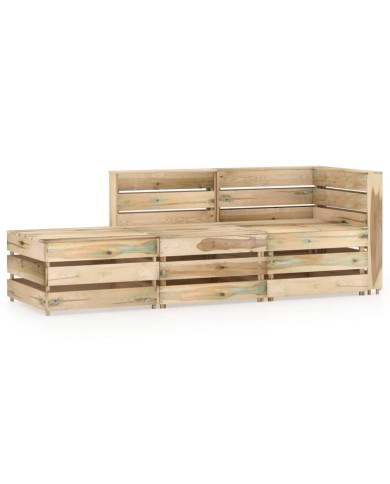 Salon de jardin 3 pcs Bois de pin imprégné de vert