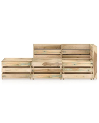 Salon de jardin 3 pcs Bois de pin imprégné de vert