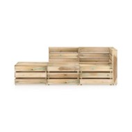 Salon de jardin 3 pcs Bois de pin imprégné de vert
