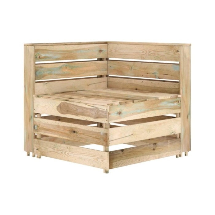 Salon de jardin 3 pcs Bois de pin imprégné de vert