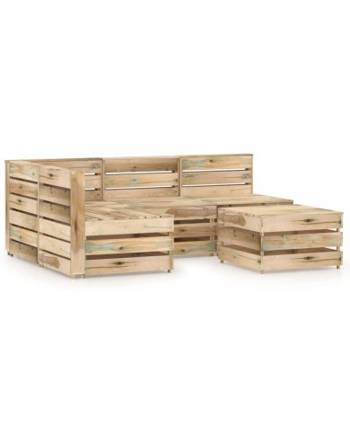Salon de jardin 5 pcs Bois de pin imprégné de vert