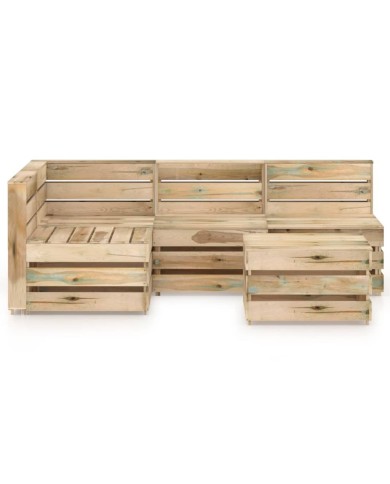 Salon de jardin 5 pcs Bois de pin imprégné de vert