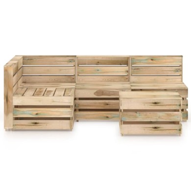 Salon de jardin 5 pcs Bois de pin imprégné de vert