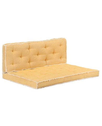 Ensemble de coussins de canapé palette 2 pcs Jaune