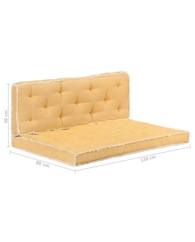 Ensemble de coussins de canapé palette 2 pcs Jaune