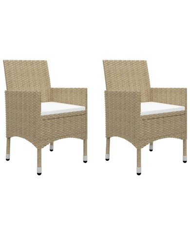 Ensemble de salle à manger de jardin 3 pcs Beige