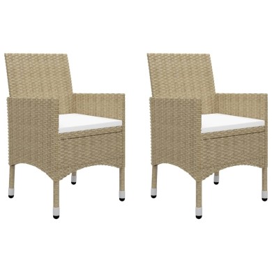 Ensemble de salle à manger de jardin 3 pcs Beige