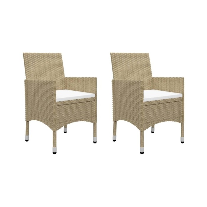 Ensemble de salle à manger de jardin 3 pcs Beige