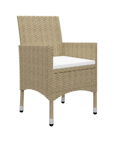 Ensemble de salle à manger de jardin 3 pcs Beige