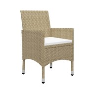 Ensemble de salle à manger de jardin 3 pcs Beige