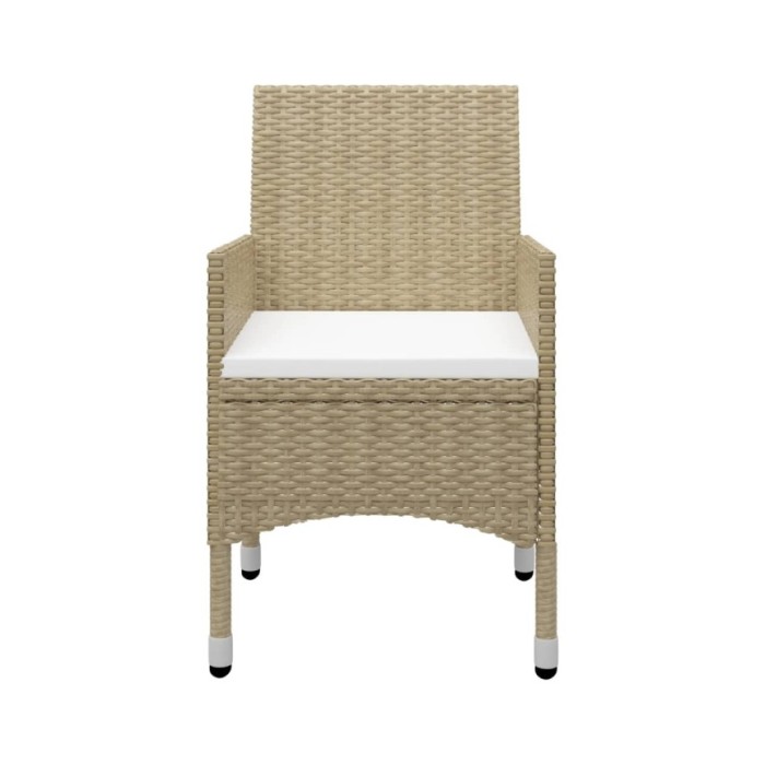 Ensemble de salle à manger de jardin 3 pcs Beige