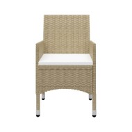 Ensemble de salle à manger de jardin 3 pcs Beige