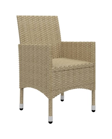 Ensemble de salle à manger de jardin 3 pcs Beige
