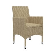 Ensemble de salle à manger de jardin 3 pcs Beige