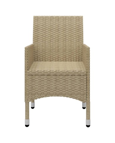 Ensemble de salle à manger de jardin 3 pcs Beige
